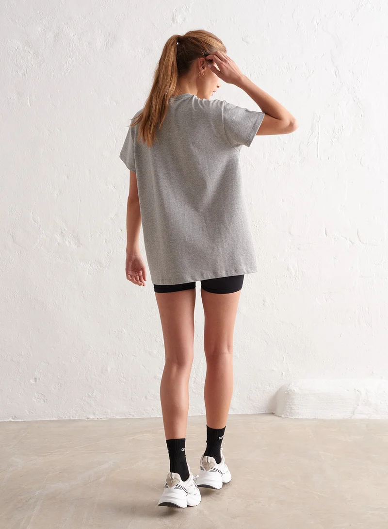 Grey Melange Boyfriend T-shirt
