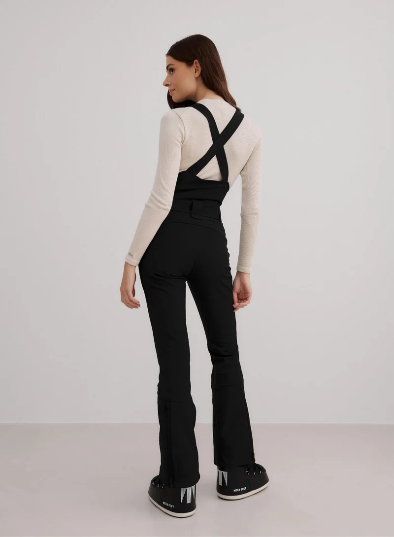 Black Stretch Thermo Bib Pants