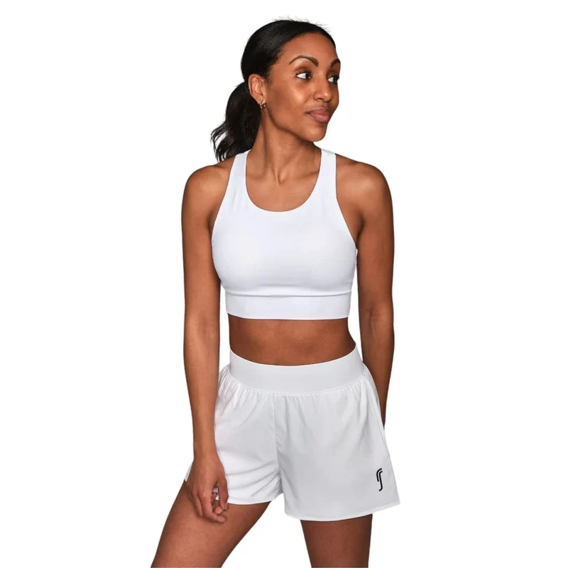 RS Women Stretch Tech Sports Bra Logo White