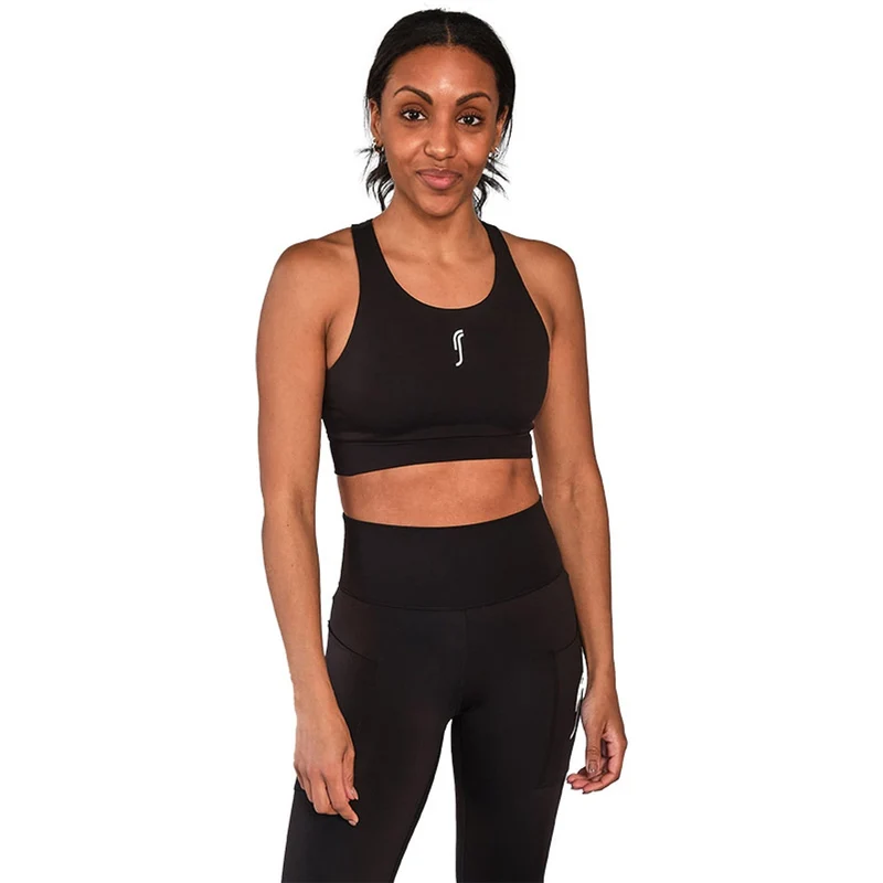 RS Women Stretch Tech Sports Bra Logo Black