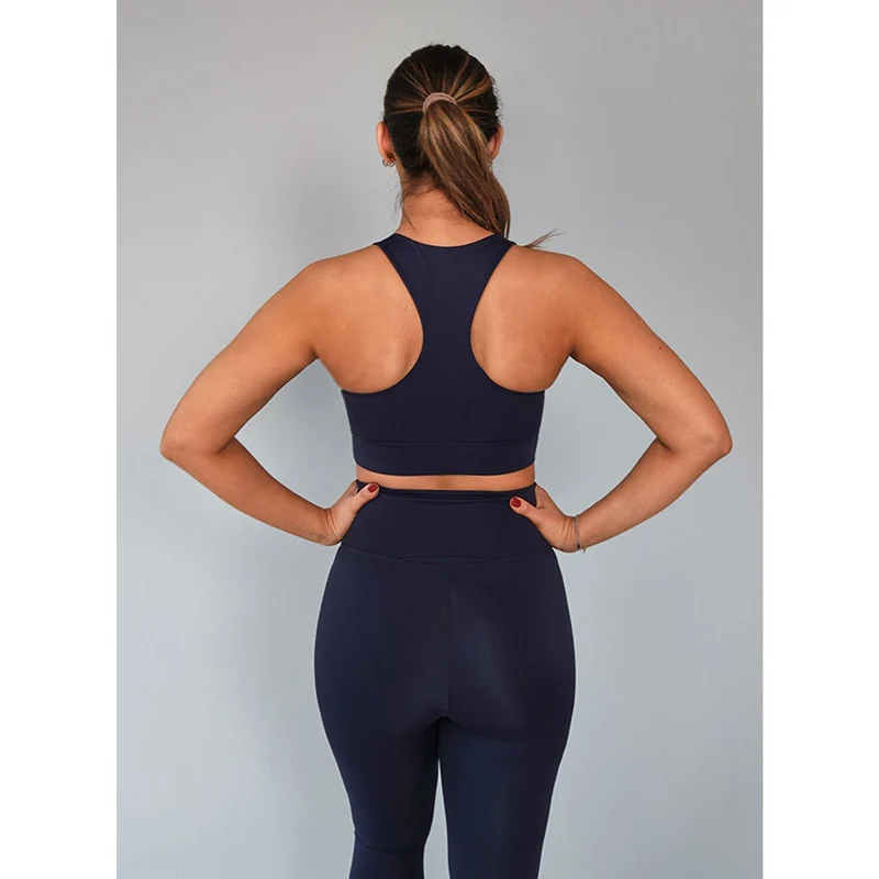 RS Women Stretch Tech Sports Bra Logo Navy