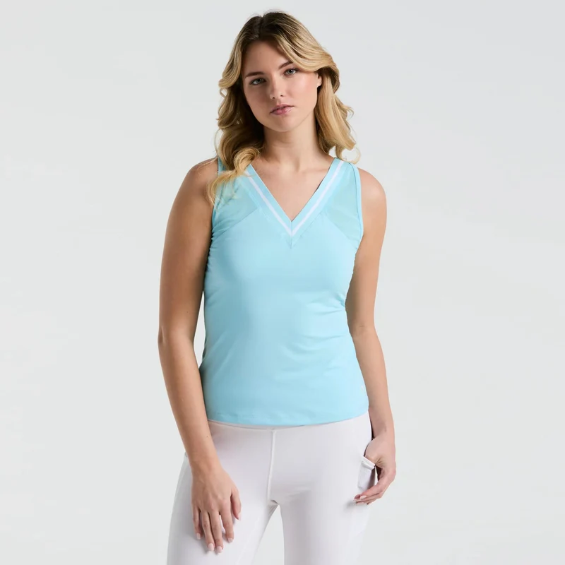 Colorblock Tank-Top Damen-Hellblau