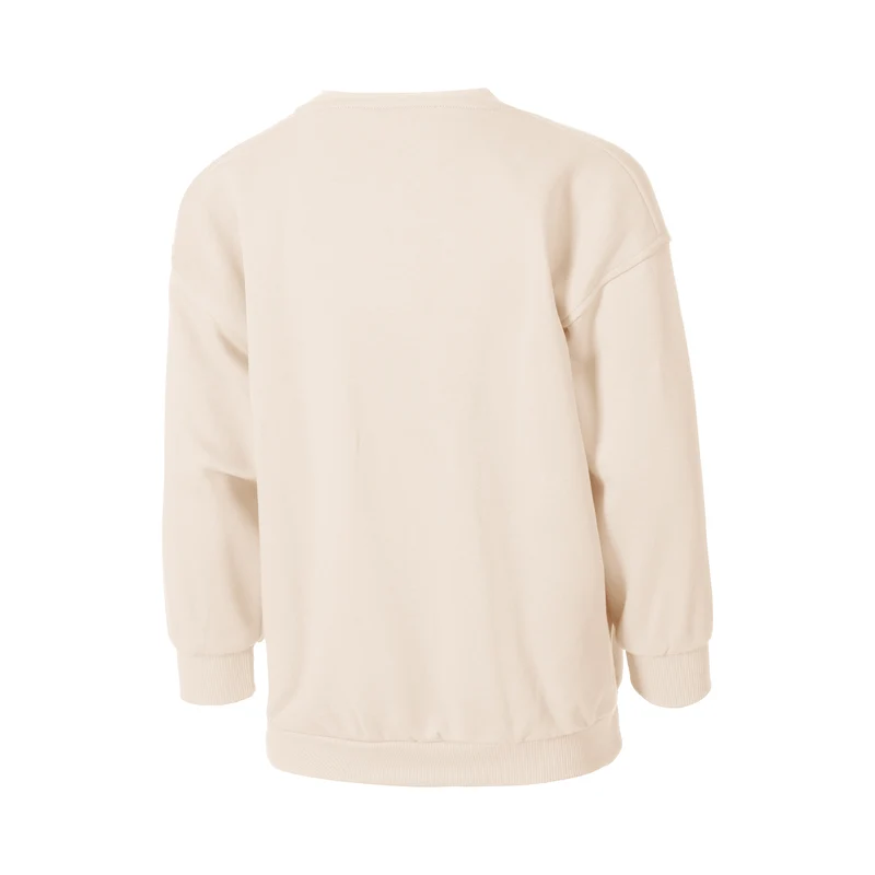 Club Fleece Oversized Crew Sweatshirt Mädchen-Beige,Weiß