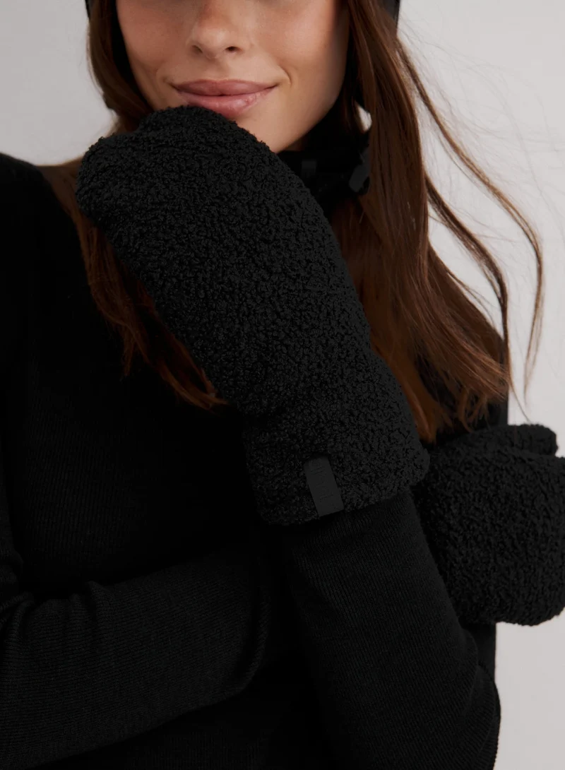 Black Polar Fleece Mittens