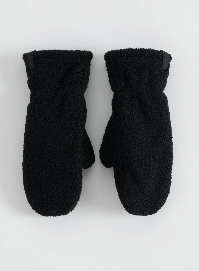 Black Polar Fleece Mittens