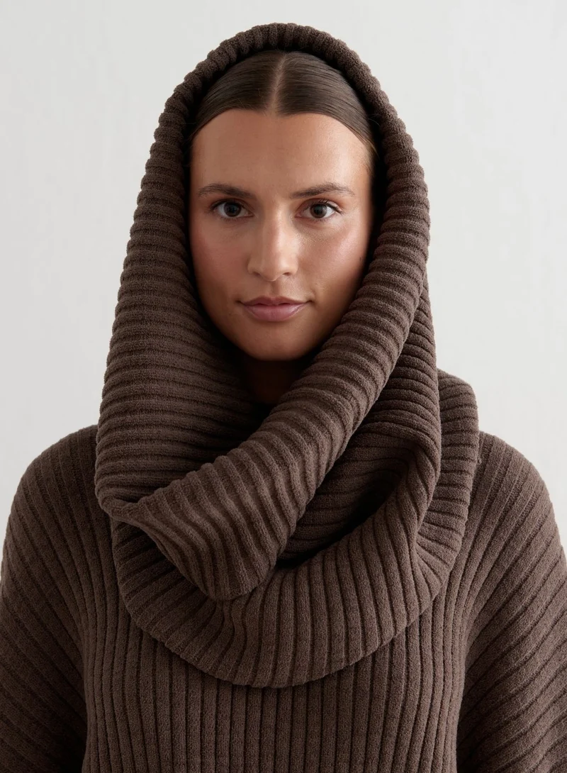 Macchiato Rib Knit Tube Scarf