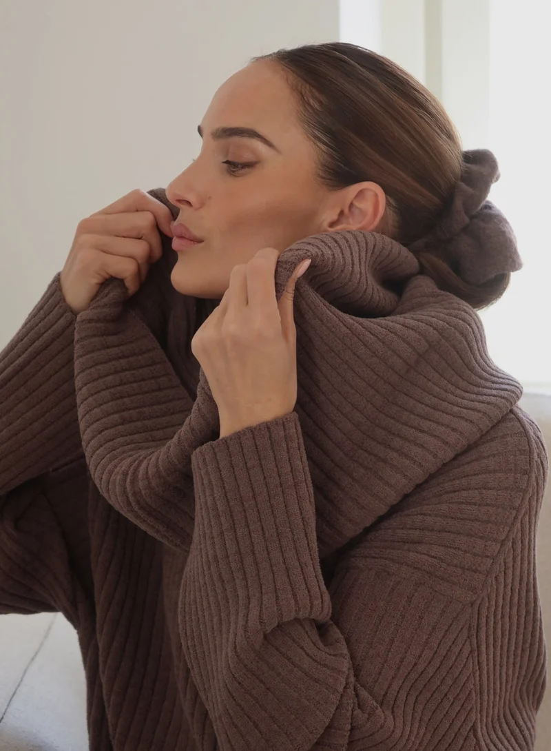 Macchiato Rib Knit Tube Scarf