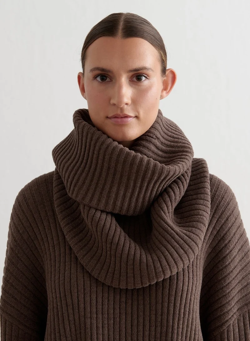 Macchiato Rib Knit Tube Scarf