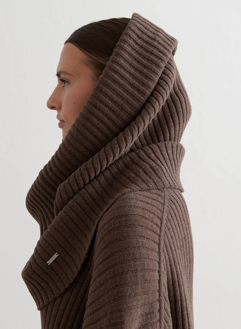 Macchiato Rib Knit Tube Scarf