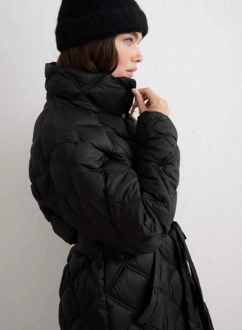 Black Quilted Coat
