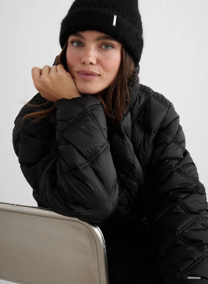 Black Quilted Coat