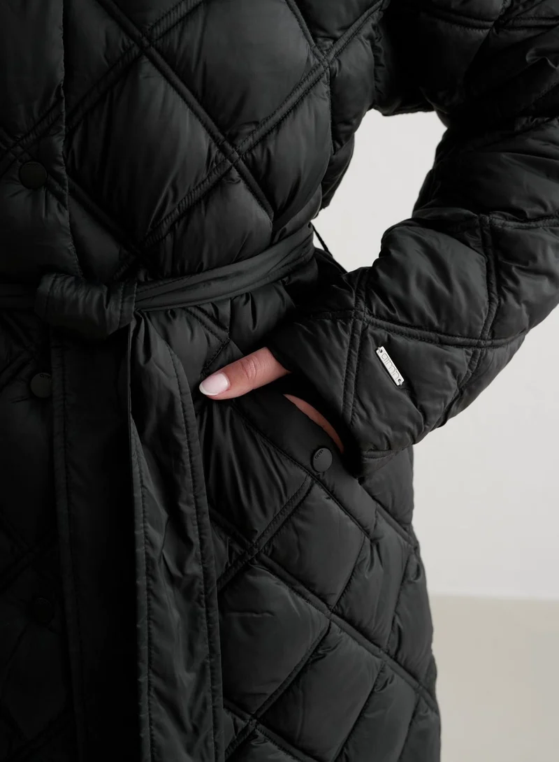 Black Quilted Coat