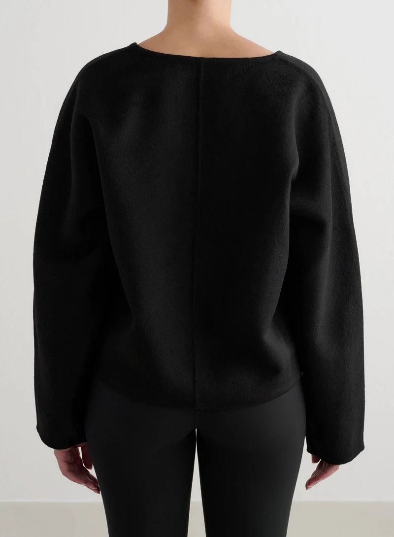 Black Wool Sweatshirt