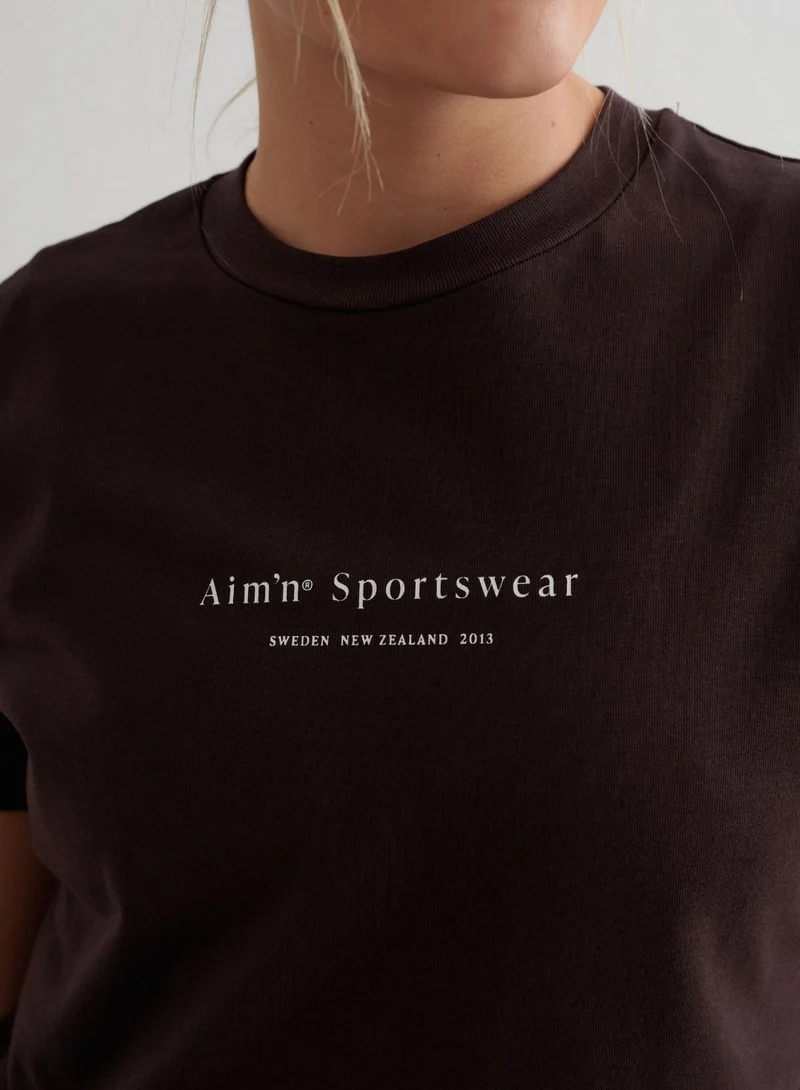 Cacao Serif Boxy T-shirt