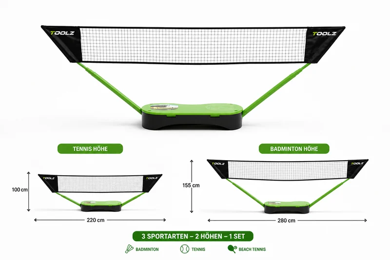 Mobiles 2in1 Tennis- & Badmintonnetz