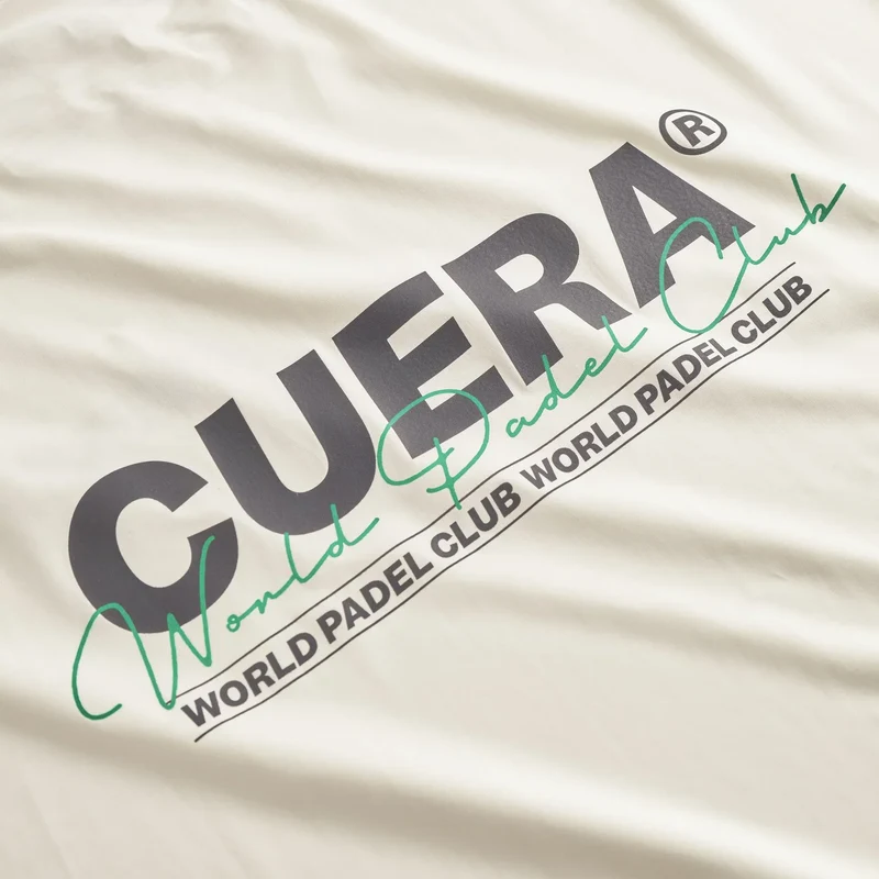 Cuera Active Light Weight T-shirt (Off White w. Navy/Green)