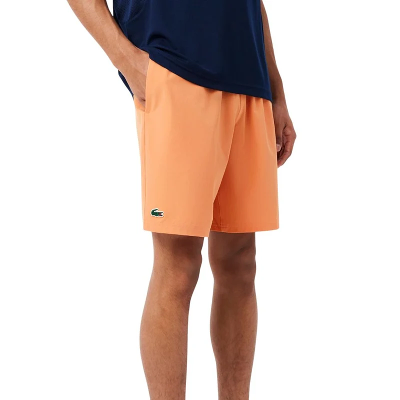 Lacoste Short Sport Novak Djokovic Stretch Heren Oranje Wit