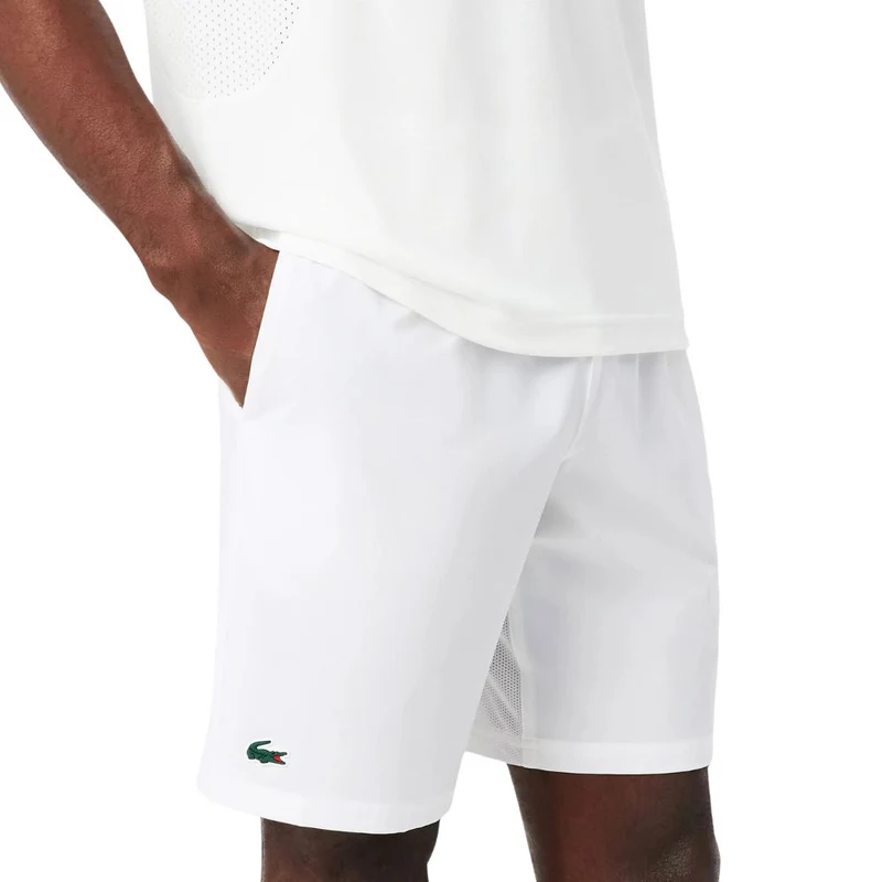 Lacoste Short Sport Novak Djokovic Stretch Heren Wit Zwart