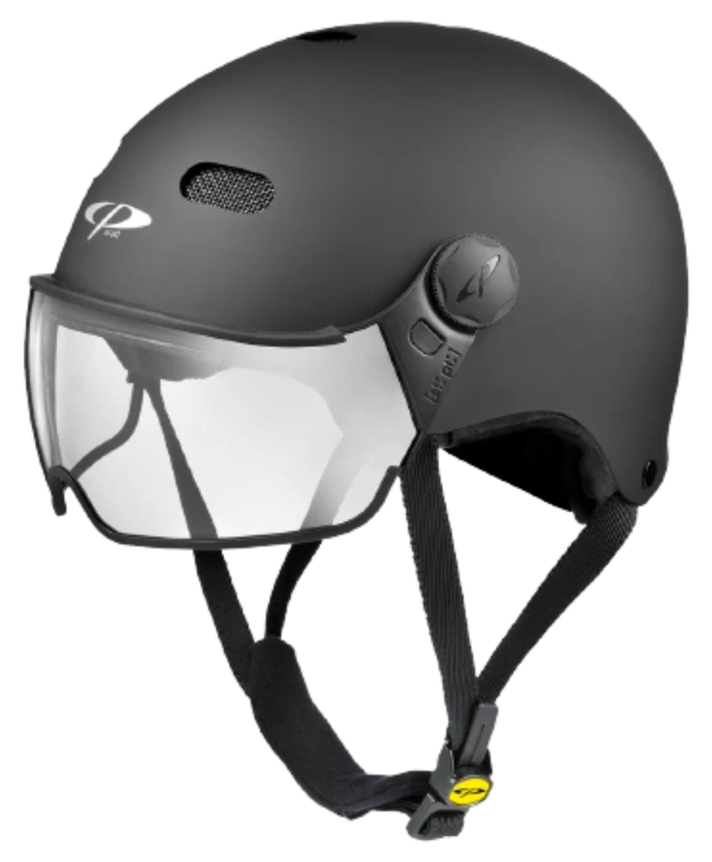 CP Carachillo Urban Fahrradhelm mit Visier (clear) - Radhelm Bikehelm Schutzhelm Fahrrad Bike Helm Unisex black soft touch j23