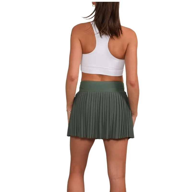 RS Women Court Pleated Skirt Green