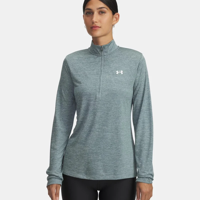 Tech 1/2 Zip-Twist Longsleeve Damen-weiß