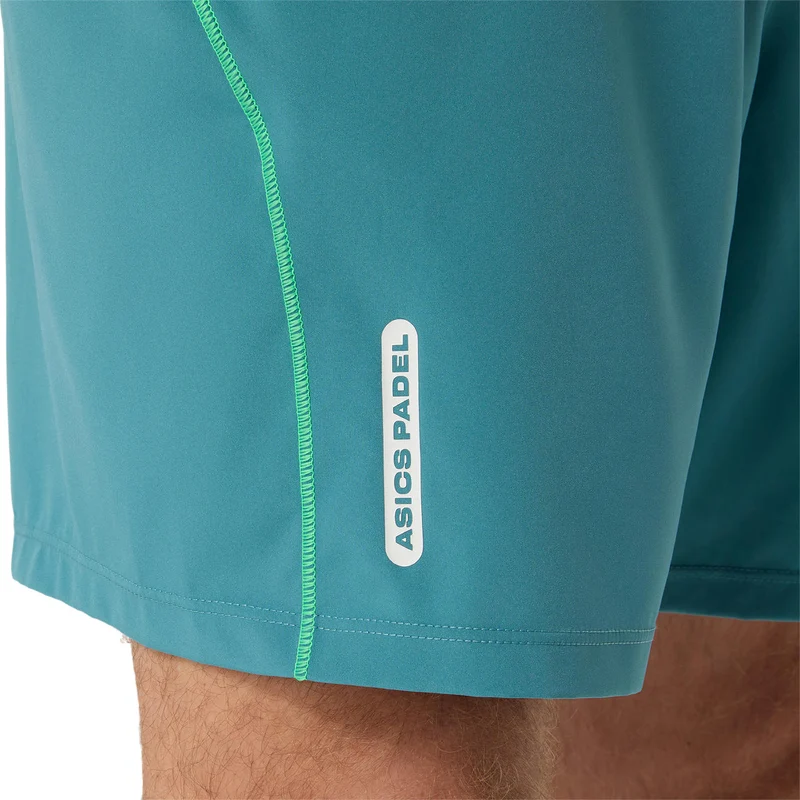 Asics Short Padel Court 7IN Heren Blauw Groen