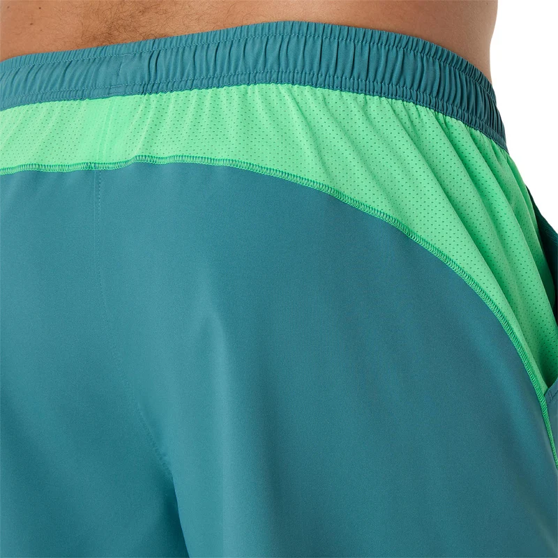 Asics Short Padel Court 7IN Heren Blauw Groen