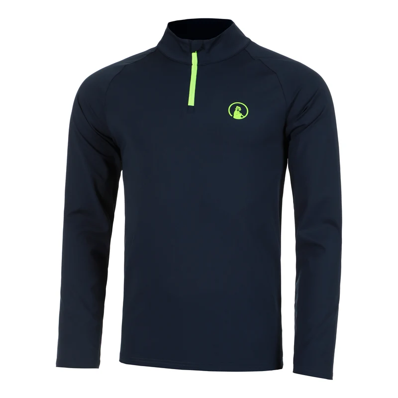 Wild Big Serve 1/4 Zip Longsleeve Herren-Dunkelblau,Neongrün