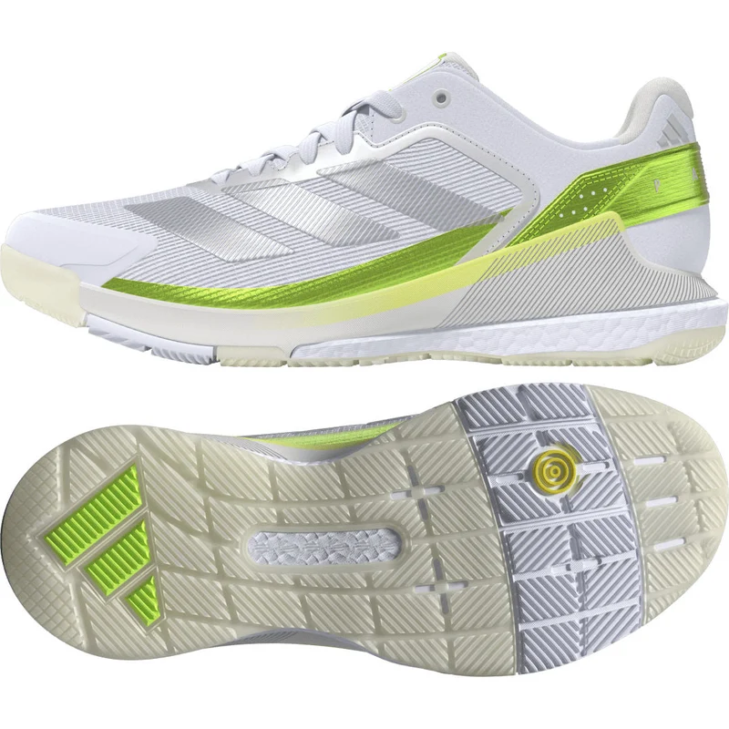 Adidas Crazyquick Boost Women Padel Shoes (Cloud White/Zero Metallic/Lucid Lemon)