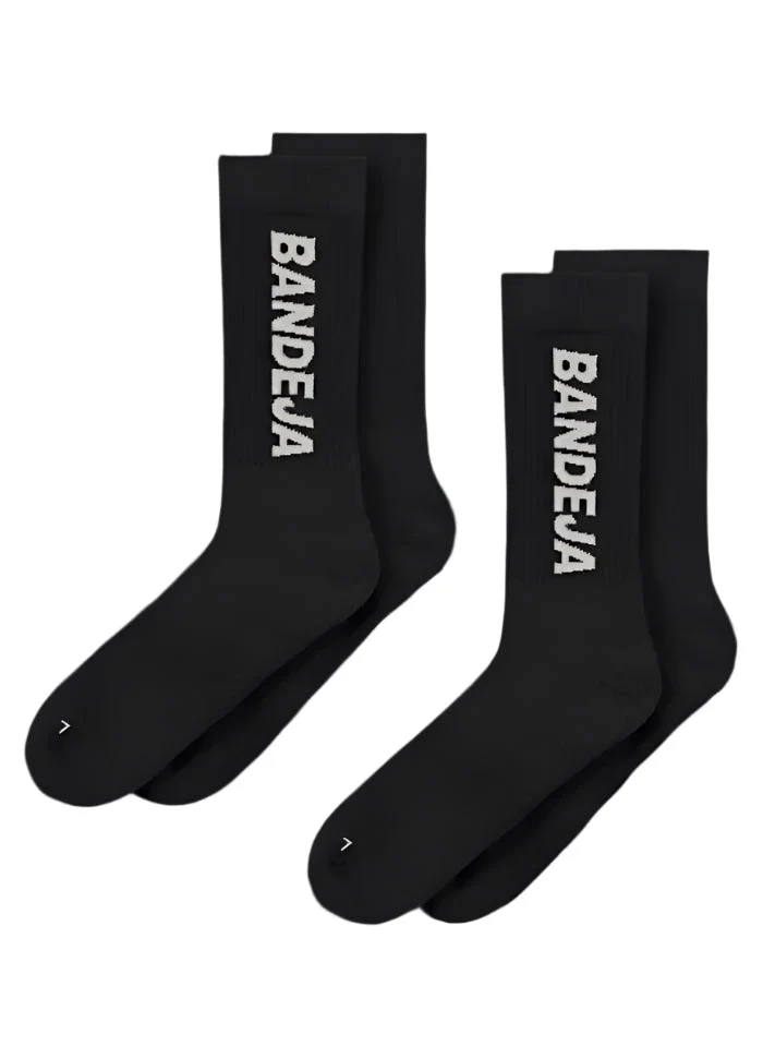 Cuera Bandeja Padel Socks (2-Pack, Black/Sand)