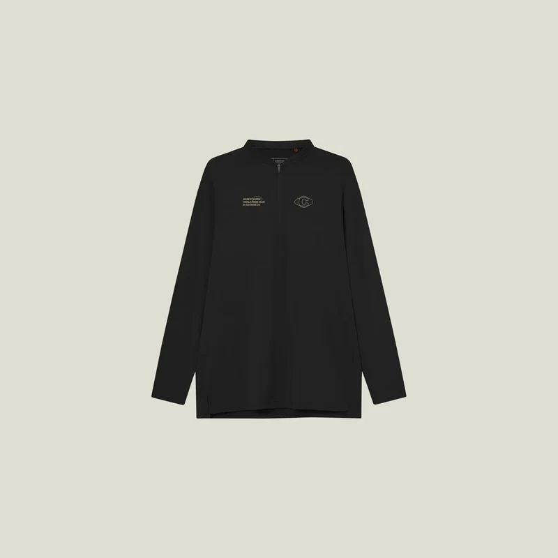 Cuera Flame Lightweight Long-Sleeve Polo (Black)
