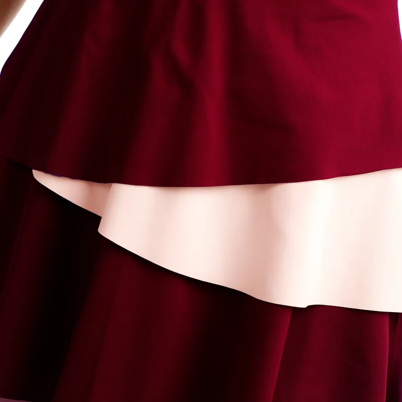 Endlessly Flounce Kleid Damen-Weinrot,Rosa