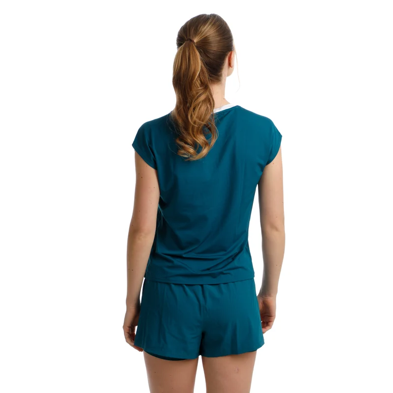 Create Volley T-Shirt Damen-Petrol,Weiß