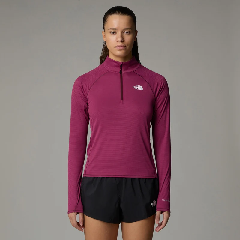 Sunriser 1/4 Zip Laufshirt Damen-Berry