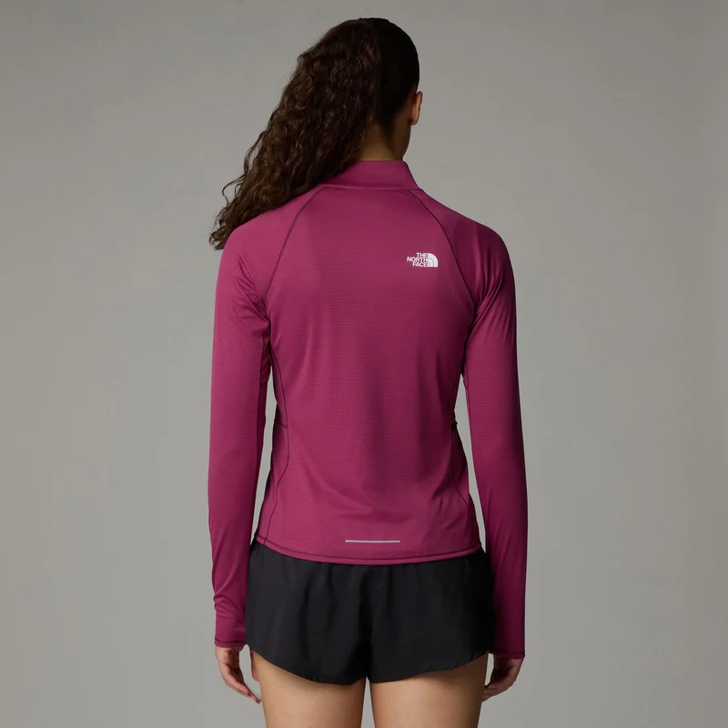 Sunriser 1/4 Zip Laufshirt Damen-Berry