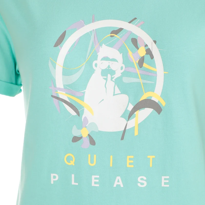 Wild Sketchy T-Shirt Damen-Türkis,Mehrfarbig