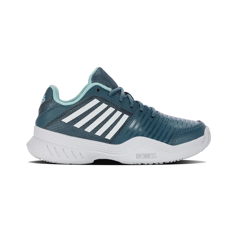 Court Express Omni Allcourtschuh Kinder-Petrol,Weiß