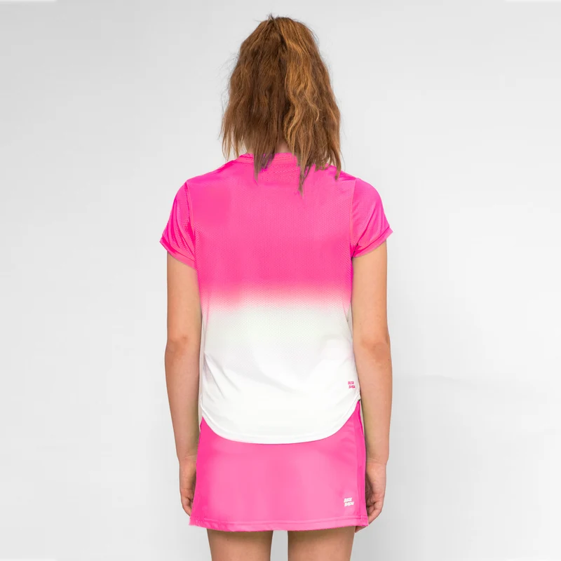 Crew Gradiant T-Shirt Mädchen-Pink,Weiß