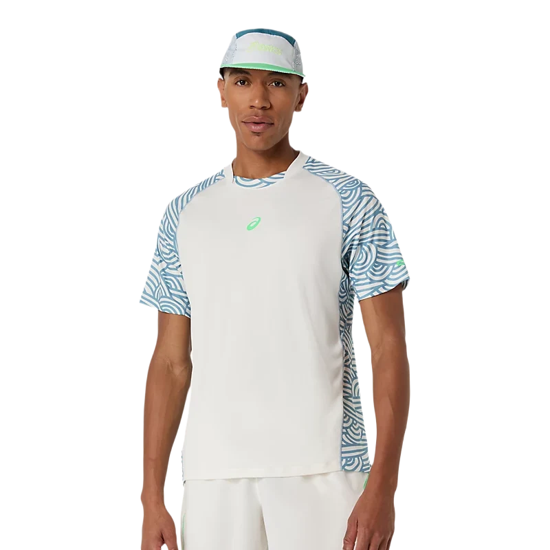 Camiseta Asics Padel Court All Over Print SS Top Cream/Saba Blue 2026