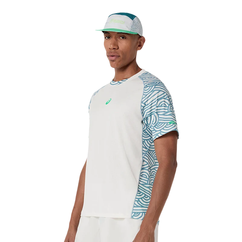 Camiseta Asics Padel Court All Over Print SS Top Cream/Saba Blue 2026