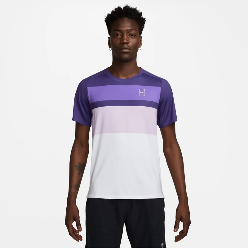 Court Dri-Fit Advantage Print T-Shirt Herren-Weiß,Lila