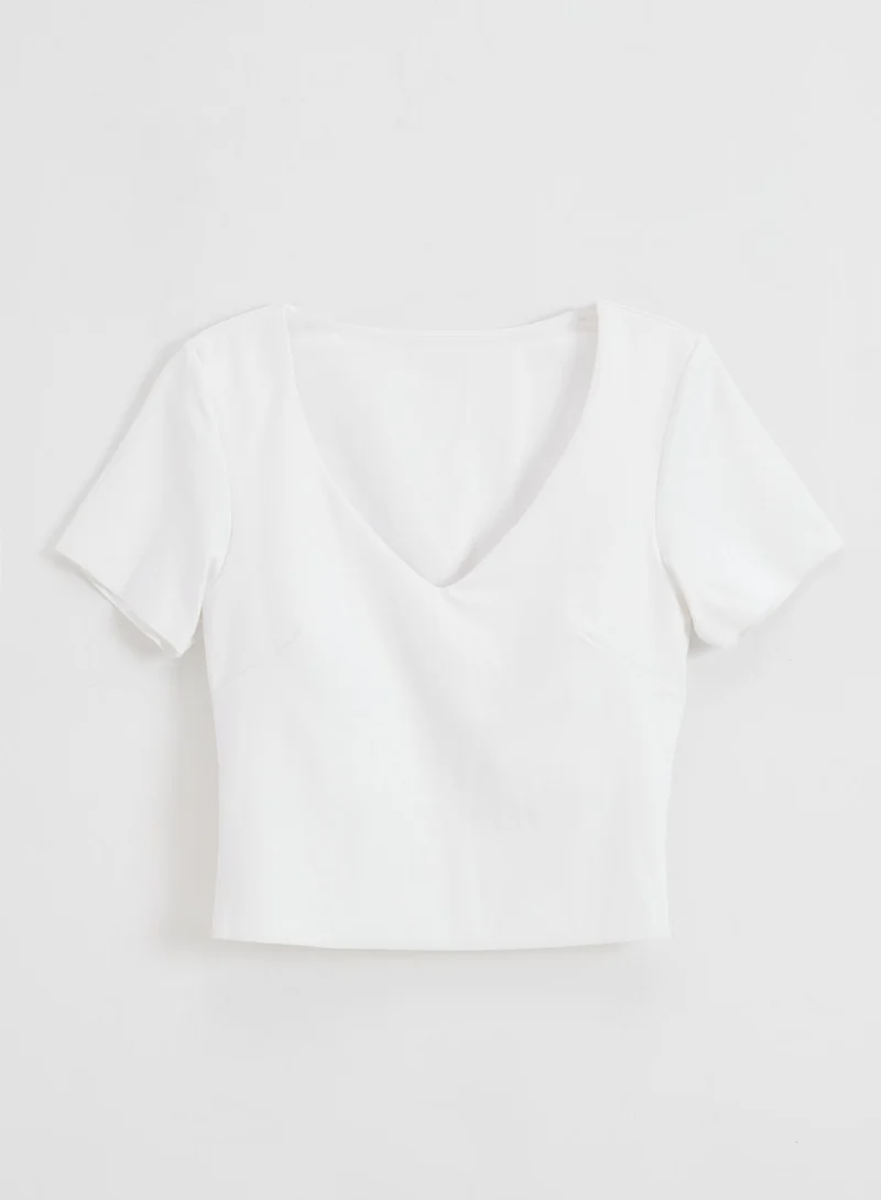 White Sense Short Sleeve Bralette