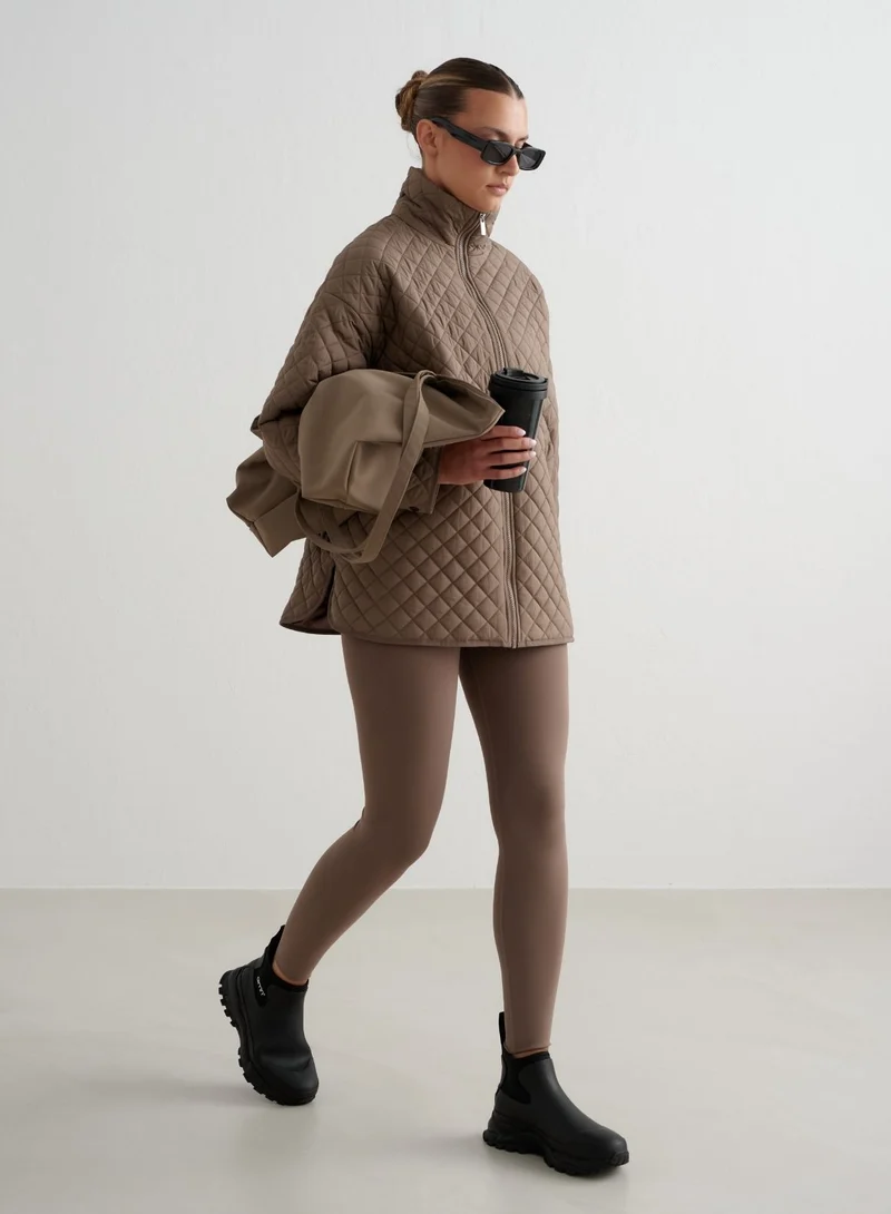 Nougat Oversized Quilted Jacket