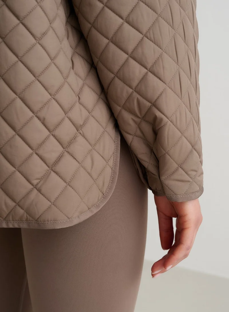 Nougat Oversized Quilted Jacket