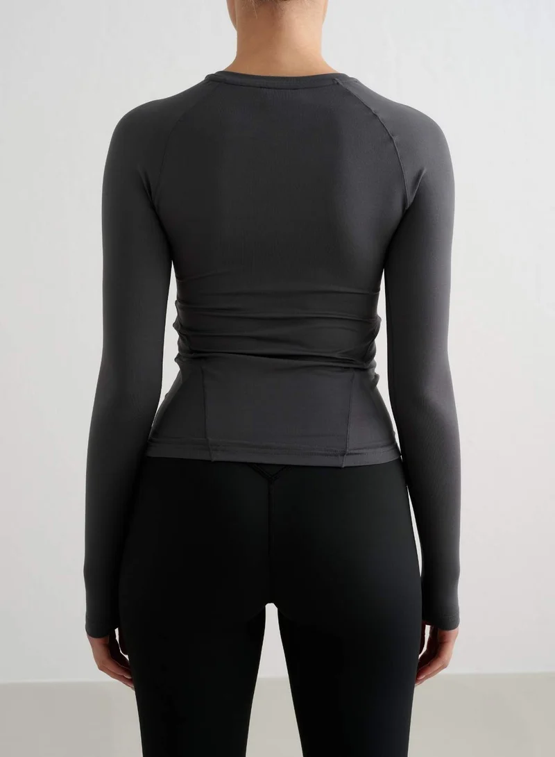 Shadow Grey Soft Basic Long Sleeve