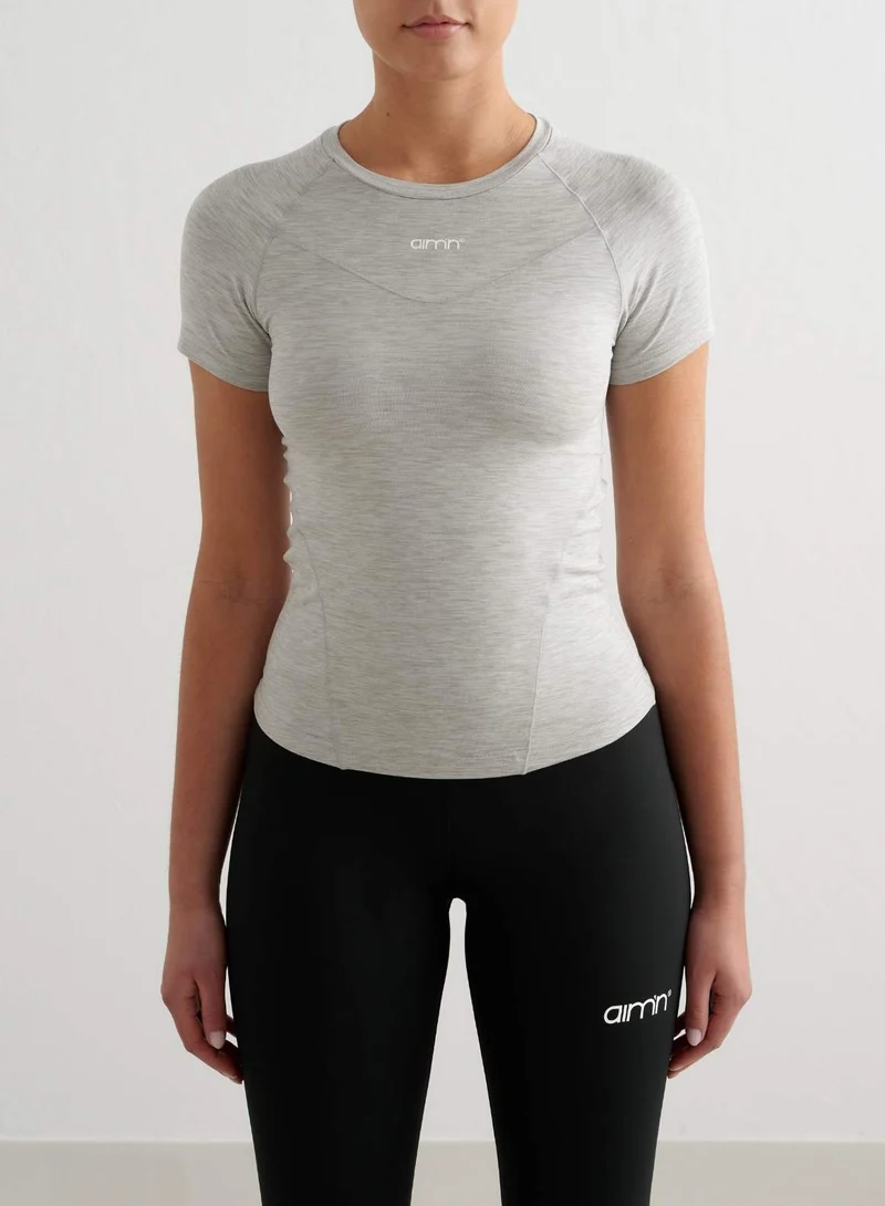 Grey Melange Soft Basic Short Sleeve