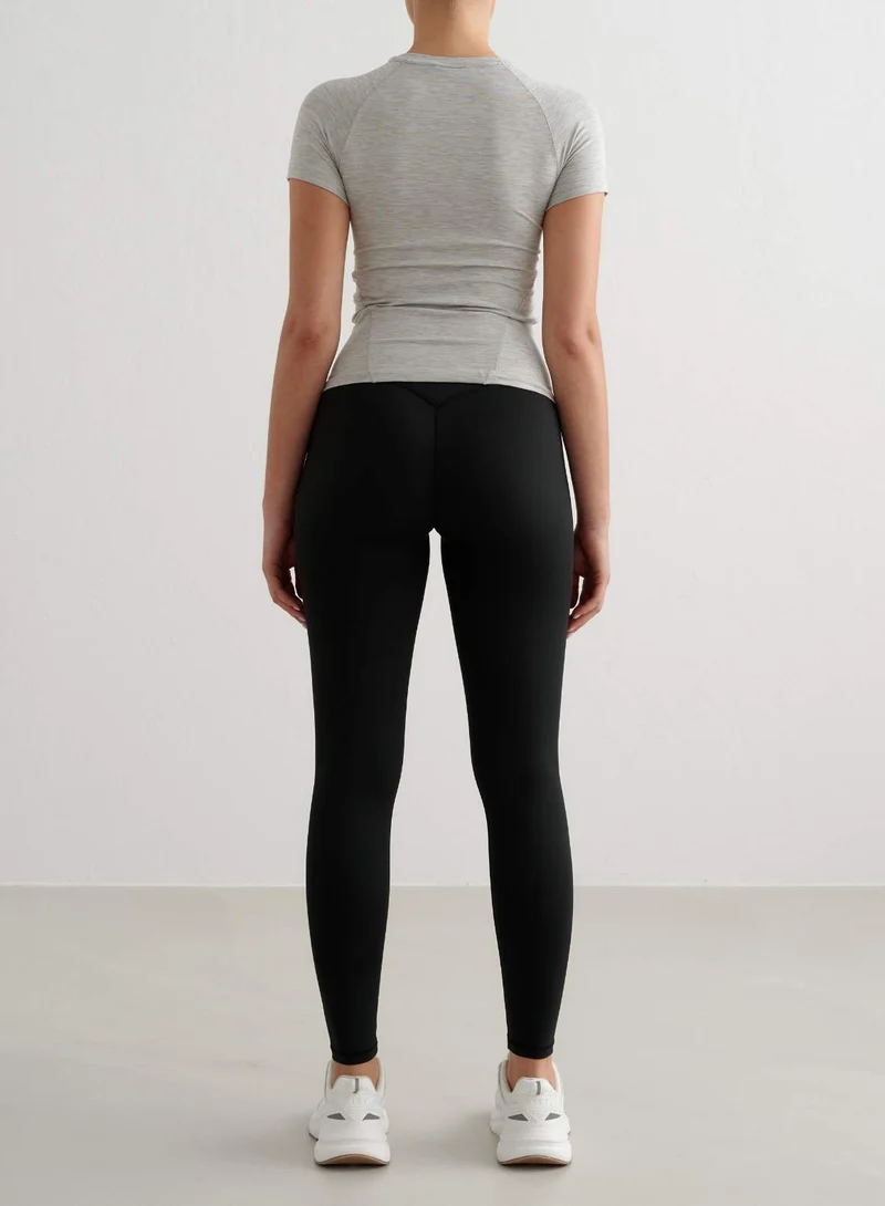 Grey Melange Soft Basic Short Sleeve