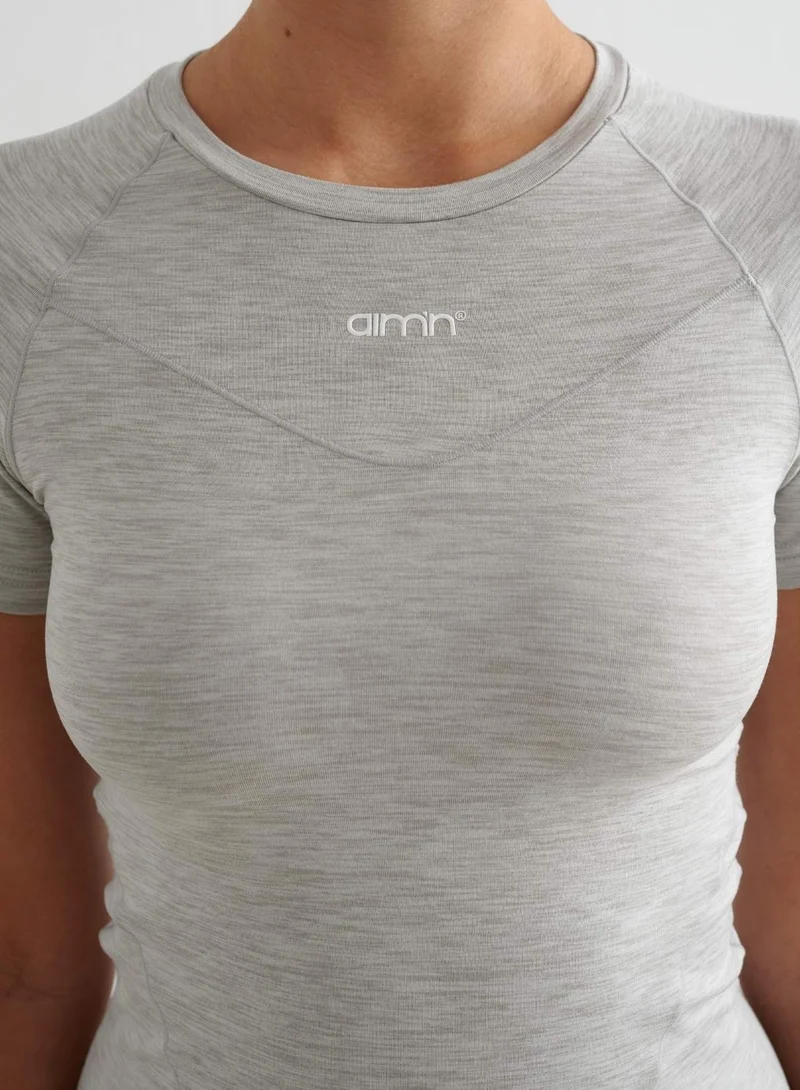 Grey Melange Soft Basic Short Sleeve