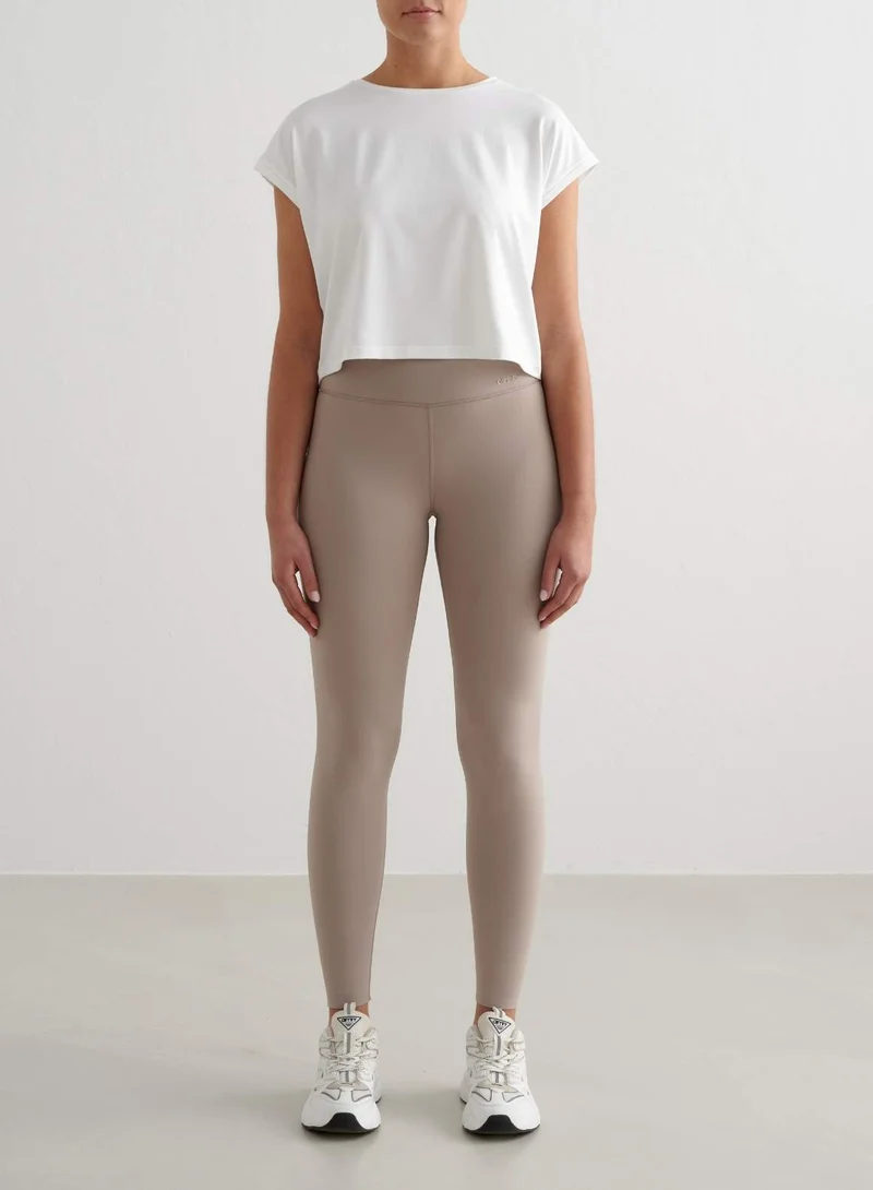 White Soft Basic Roll Sleeve Top