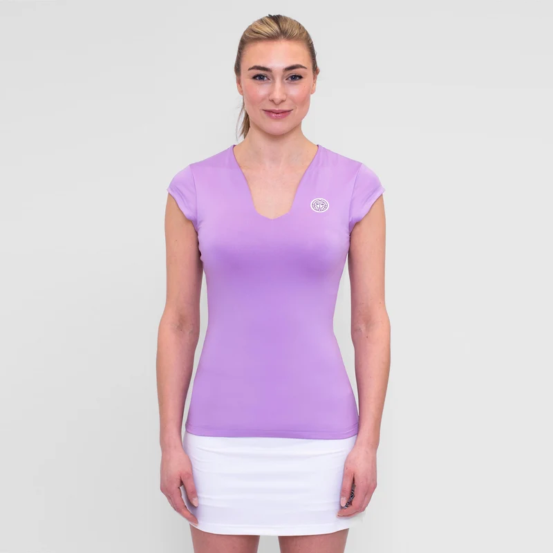 Spike V-Neck T-Shirt Damen-Lila